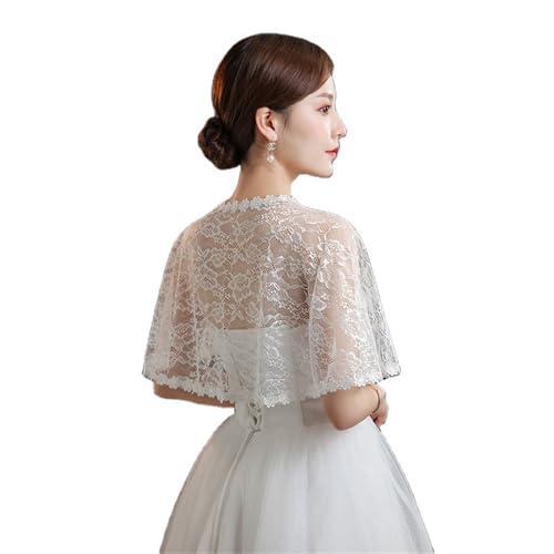 Abendumhang für Flapper Spitze Kurzen Schal Frauen Cape Schulter Kleine Sommer für Damen-Accessoires(Weiß) von DUMRALBQE