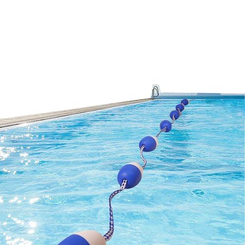 DUOAZJL 3,3 bis 60 Fuß Sicherheits-Poolbahnteiler für den Außenbereich, Anti-UV-Seil-Schwimmkordon-Linie, Poolbahn-Linien, Pool-Rennbahn-Linie mit Boje/Haken(25m/82ft) von DUOAZJL