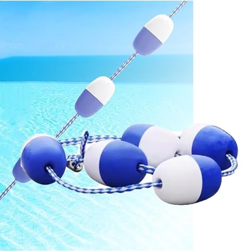 DUOAZJL 3,3 bis 60 Fuß schwimmende Sicherheitstrennlinie für Schwimmbahnen im Pool, Anti-Wellen-Sicherheitsseil, schwimmende Sicherheitslinie für unterirdische Pools(12m/40ft) von DUOAZJL