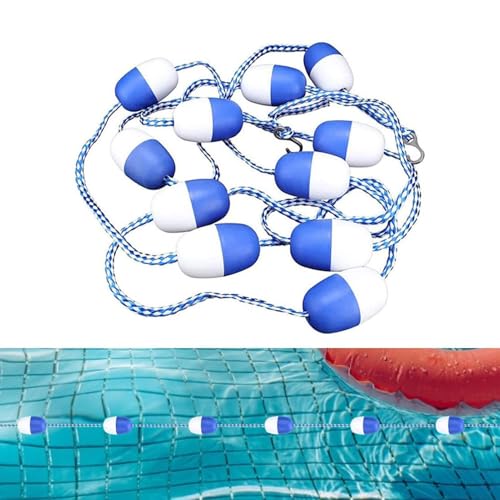 DUOAZJL 3,3 bis 60 Fuß schwimmende Sicherheitstrennlinie für Schwimmbahnen im Pool, Anti-Wellen-Sicherheitsseil, schwimmende Sicherheitslinie für unterirdische Pools(3m/10ft) von DUOAZJL