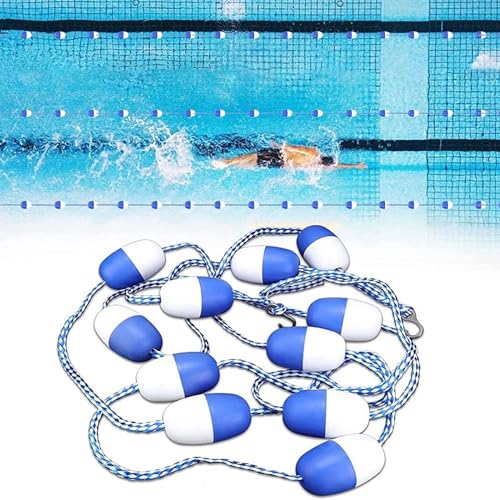 DUOAZJL 3,3 bis 60 Fuß schwimmende Sicherheitstrennlinie für Schwimmbahnen im Pool, Anti-Wellen-Sicherheitsseil, schwimmende Sicherheitslinie für unterirdische Pools(3m/10ft) von DUOAZJL