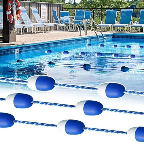 DUOAZJL 3,3 bis 60 Fuß schwimmende Sicherheitstrennlinie für Schwimmbahnen im Pool, Anti-Wellen-Sicherheitsseil, schwimmende Sicherheitslinie für unterirdische Pools(6m/20ft) von DUOAZJL