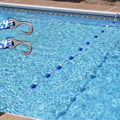DUOAZJL 3,3 bis 60 Fuß schwimmende Sicherheitstrennlinie für Schwimmbahnen im Pool, Anti-Wellen-Sicherheitsseil, schwimmende Sicherheitslinie für unterirdische Pools(9m/30ft) von DUOAZJL