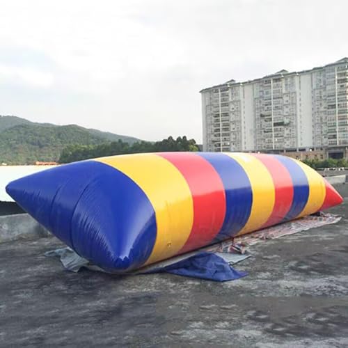 DUOAZJL Aufblasbarer Wasserkatapult-Blob/Wasser-Schlauchboote Katapult-Taschen-Springkissen mit Luftpumpe, Spielen für Wassersportspiele, Wasserpark-Spielkissen, Geeignet(2 * 5M) von DUOAZJL