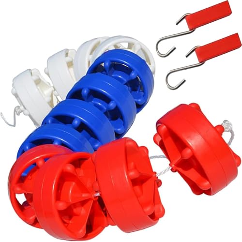 DUOAZJL Schwimmbecken-Seilschwimmer in Rot, Blau und Gelb zum Unterteilen, Sicherheitsseil-Set für die Schwimmabteilung zu Hause in der Schule, flaches und tiefes Wasser(Nylon,1m/3.3ft) von DUOAZJL