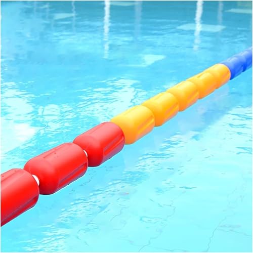 DUOAZJL Schwimmseil Set für Schwimmbäder, professioneller Bahnteiler mit leuchtenden Bojen für Poolsicherheit, Wasserwege und Wettkämpfe(Nylon,1m/3.3ft) von DUOAZJL