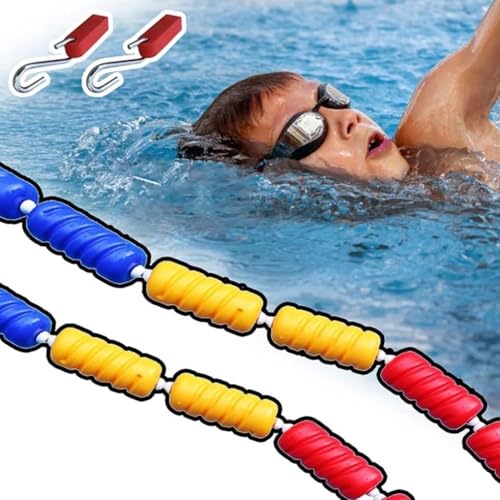 DUOAZJL Schwimmseil Set für Sicherheitsschwimmbäder – Bojen Bahnteiler aus Polyethylen, gut sichtbare Schwimmseile für Schwimmbäder, Wasserwege und Strände(Nylon,9m/30ft) von DUOAZJL