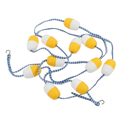 DUOAZJL Sicherheits-Poolbahnteiler für den Außenbereich, Anti-UV-Seil-Schwimmkordon-Linie, Poolbahn-Linien, Pool-Rennbahn-Linie mit Boje/Haken(Yellow,18m/60ft) von DUOAZJL