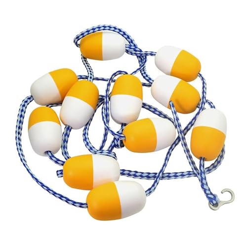 DUOAZJL Sicherheits-Poolbahnteiler für den Außenbereich, Anti-UV-Seil-Schwimmkordon-Linie, Poolbahn-Linien, Pool-Rennbahn-Linie mit Boje/Haken(Yellow,9m/30ft) von DUOAZJL