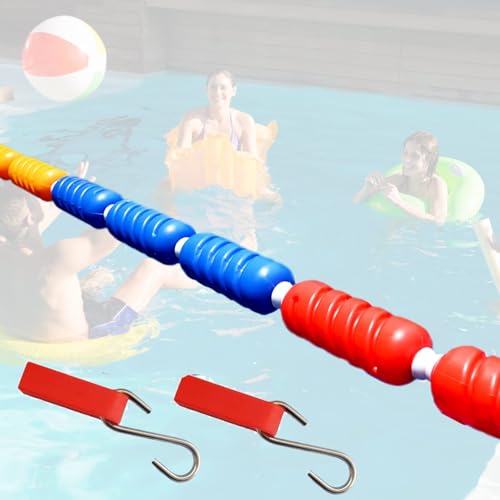 DUOAZJL Sicherheitsseil für Schwimmbäder, Schwimmleine, Trennseil, Schwimmseil, Schwimmer, Rot, Blau, Gelb, Schwimmbäder, Schwimmschnur/Nylonleinen mit hohler Gewindekugel(Steel Wire,12m/40ft) von DUOAZJL