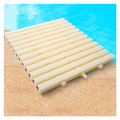DUOAZJL Überlaufgitter für Schwimmbäder, Bodenablaufgitter, rechteckiges ABS-Ablaufgitter für Einfahrten, Terrassen, Pooldecks und Gewerbeflächen(Warm White,18x100cm/7.08x39.37in) von DUOAZJL