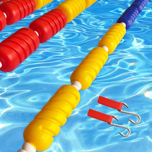 DUOAZJL Verstellbare schwimmende Sicherheitstrennleine für Schwimmbecken, 1–18m langes Anti-Wellen-Sicherheitsseil für Schwimmbäder, 2 Haken,(Nylon,1m/3.3ft) von DUOAZJL