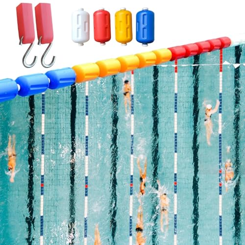 DUOAZJL Vormontiertes Sicherheitsseil-Bojen-Set, Schwimmseil-Schwimmer aus Polyethylen mit Haken, für Wasserstraßen, Untiefen, Strände und Flache Endteiler(9m/29.5ft) von DUOAZJL