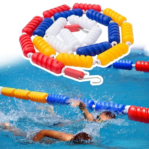 Schwimmbecken-Schwimmhilfe, Stahldrahtseil für Schwimmbecken, Schwimmseil-Schwimmhilfen zum Trennen von Pools, schwimmende Absperrung für drinnen und draußen, Trennlinie für Strandschwimmbecken(20*9cm von DUOAZJL