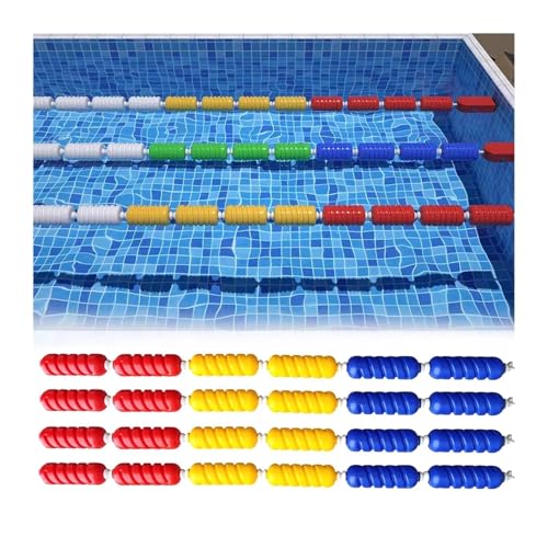 Sicherheitsseil und Schwimmkörper-Set, professionelle Trennlinie für Schwimmbahnen, schwimmende Trennlinie für Fußschwimmbecken, schwimmendes Seil für die Sicherheitstrennung von Schwimmbädern(Steel w von DUOAZJL