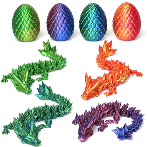 DUOCIYUAN 4er Set 3D Gedrucktes Drachenei, Überraschungs Drachenei mit Drache Geheimnisvolle Drachen Spielzeug für Erwachsene Kinder 3D Drache im Ei für Easter Weihnachtstag Schreibtisch Dekoration(B) DUOCIYUAN 4er Set 3D Gedrucktes Drachenei, Überraschungs Drachenei mit Drache Geheimnisvolle Drachen Spielzeug für Erwachsene Kinder 3D Drache im Ei für Easter Weihnachtstag Schreibtisch Dekoration(B) von DUOCIYUAN