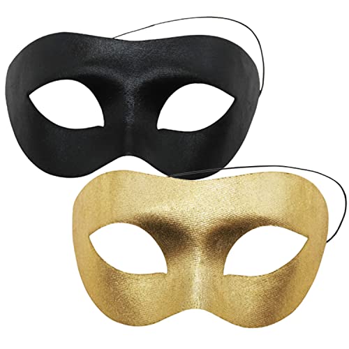 2 Stücke Maskerade Maske, Matte Maskerade Maske, Herren Venezianische Maske, Cosplay Maskenball Masken, Schwarz Venezianische Masken, Für Kostüm Fasching Karneval Halloween Party Ball Oper von DUOHERESHUI