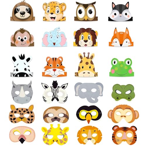 24 Stück Partyhüte Set, Papier Krone Hut Und Geburtstag Tiermasken, Tier Geburtstag Party Hüte, Party Supplies Kinder Und Erwachsene, Dschungel Deko Geburtstag Für Geburtstagsfeiern, Kostümpartys 24 Stück Partyhüte Set, Papier Krone Hut Und Geburtstag Tiermasken, Tier Geburtstag Party Hüte, Party Supplies Kinder Und Erwachsene, Dschungel Deko Geburtstag Für Geburtstagsfeiern, Kostümpartys von DUOHERESHUI