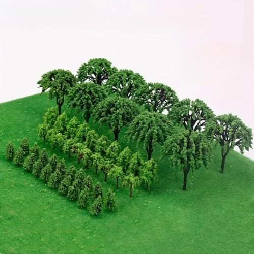 Diorama-Zubehör, Miniatur-Bäume, Zug, Eisenbahn, Landschaft, Landschaft, Zubehör, Architekturtischmodelle, Stil B, 50 Stück Diorama-Zubehör, Miniatur-Bäume, Zug, Eisenbahn, Landschaft, Landschaft, Zubehör, Architekturtischmodelle, Stil B, 50 Stück von DUOLAIYUNSO