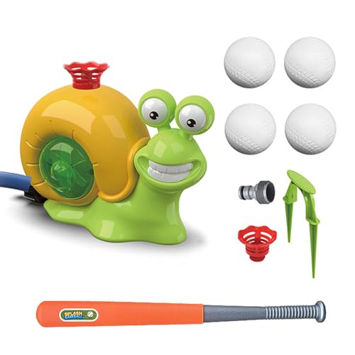 2 in 1 Water Sprinkler Toy, Wassersprinkler Spielzeug, Sprinklerspielzeug mit Baseball Trainer für Sommer Garten, Sprinkler Outdoor Spiele mit Interaktives Baseball Spielzeug von DUOPAI