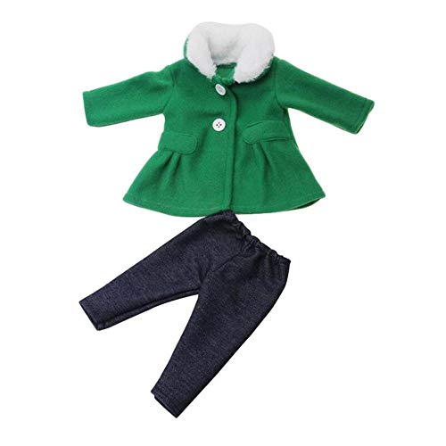 DUORUI Puppenkleid Kleid Winter Outfit Mantel mit Plüsch Kragenhose für American Girl Puppe 18 Zoll von DUORUI