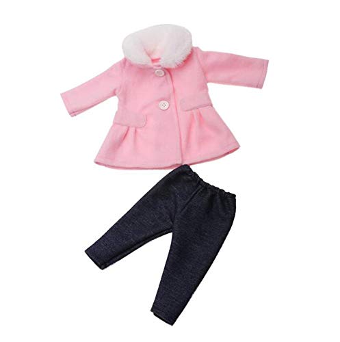 DUORUI Puppenkleidung, Kleid, Winter-Outfit, Mantel mit Plüschkragen und Hose für 18 Zoll American Girl Doll von DUORUI