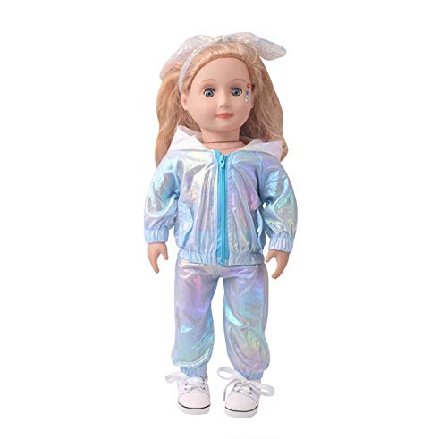 DUORUI Puppenkleidung Kleid Sport Casual Outfit Kapuzenjacke für American Girl Doll 45,7 cm DUORUI Puppenkleidung Kleid Sport Casual Outfit Kapuzenjacke für American Girl Doll 45,7 cm von DUORUI