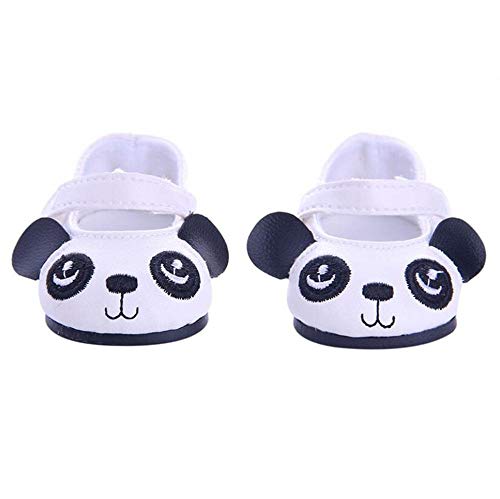 DUORUIMI Puppe, weiße Schuhe, niedliches Panda-Muster, für American Girl-Puppe, 45,7 cm von DUORUIMI