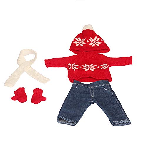 DUORUIMI Puppenkleidung, Kleid, Winter-Outfit, Weihnachtspullover, Jeans, Hosen für American Girl-Puppe, 45,7 cm DUORUIMI Puppenkleidung, Kleid, Winter-Outfit, Weihnachtspullover, Jeans, Hosen für American Girl-Puppe, 45,7 cm von DUORUIMI