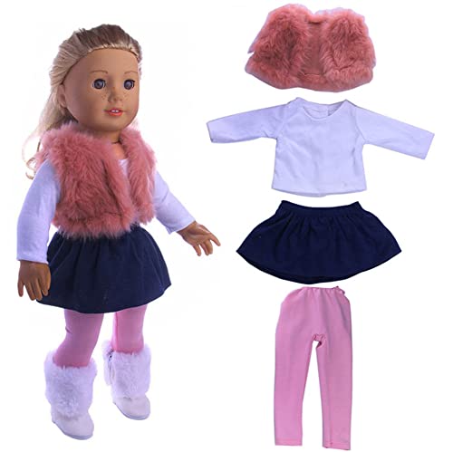 DUORUIMI Puppenkleidung Kleid Winter Outfit Weste Rock für American Girl Puppe 45,7 cm DUORUIMI Puppenkleidung Kleid Winter Outfit Weste Rock für American Girl Puppe 45,7 cm von DUORUIMI