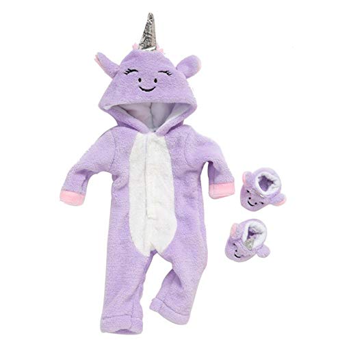 DUORUIMI Puppenkleidung, Winter-Overall, Schlafanzug für American Girl-Puppe, 45,7 cm, niedliches Einhorn-Muster von DUORUIMI