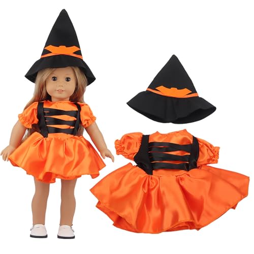 DUORUIMI Puppenkleidung Halloween Hexenkleid mit Hut für American Girl Doll 45,7 cm DUORUIMI Puppenkleidung Halloween Hexenkleid mit Hut für American Girl Doll 45,7 cm von DUORUIMI