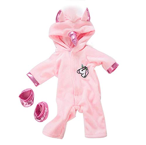 DUORUIMI Puppenkleidung Winter-Outfit Jumpsuits Pyjama für American Girl Puppe, 45,7 cm, Einhorn-Muster von DUORUIMI