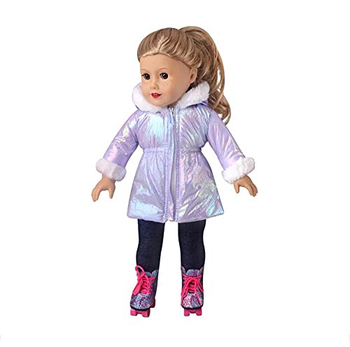 DUORUIMI Puppenkleidung Winter Outfit Lange Mantel Jacke für American Girl Doll 45,7 cm von DUORUIMI