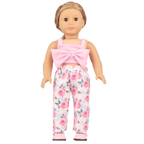 DUORUIMI Sommer-Puppenkleidung mit Trägeroberteil und Hose mit Blumendruck für American Girl 45,7 cm Puppe DUORUIMI Sommer-Puppenkleidung mit Trägeroberteil und Hose mit Blumendruck für American Girl 45,7 cm Puppe von DUORUIMI