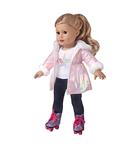 DUORUIMI Winterkleidung, Outfit, langer Mantel, Jacke für American Girl-Puppen, 45,7 cm (18 Zoll) von DUORUIMI