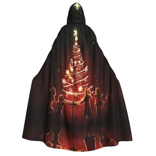 DURAGS Glühender Weihnachtsbaum Unisex Halloween Kostüm Umhang – Erwachsene Party Dekoration Umhang, Kapuzenumhang für alle Anlässe von DURAGS