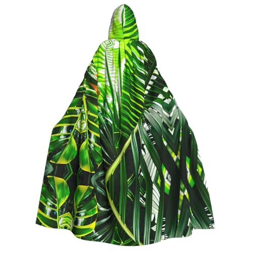 DURAGS Grüner tropischer Dschungelpflanze Unisex Halloween Kostüm Umhang – Erwachsene Party Dekoration Umhang, Kapuzenumhang für alle Anlässe von DURAGS