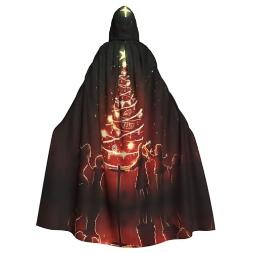DURAGS Leuchtender Weihnachtsbaum-Umhang mit Kapuze, für Erwachsene, Vampirumhang für Rollenspiele, für Halloween und Cosplay von DURAGS