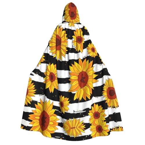DURAGS Sunflowers Unisex Halloween Kostüm Umhang – Erwachsene Party Dekoration Umhang, Kapuzenumhang für alle Anlässe von DURAGS