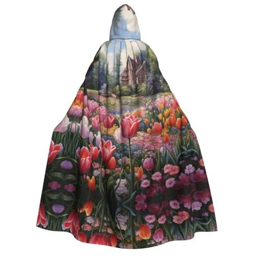 DURAGS Tulip Garden Unisex Halloween Kostüm Umhang – Erwachsene Party Dekoration Umhang, Kapuzenumhang für alle Anlässe von DURAGS