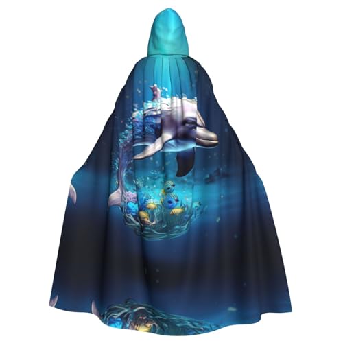 DURAGS Vampir-Umhang für Rollenspiele, majestätisches und bequemes Outfit für Halloween und Themenpartys, einzigartiges 3D-Tier-Delfin2, Einheitsgröße von DURAGS