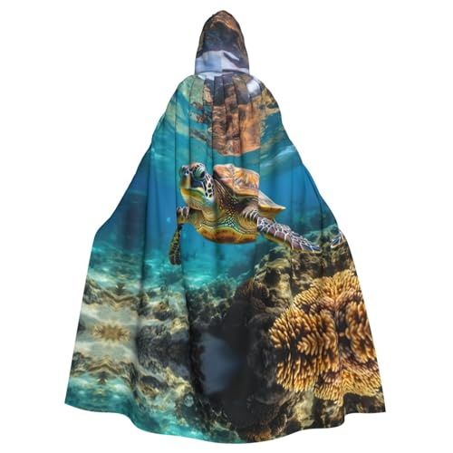 DURAGS Vampirumhang mit Musiksymbol, für Rollenspiele, majestätisches und bequemes Outfit für Halloween und Themenpartys, Lord Howe Island Sea Turtle2, Einheitsgröße von DURAGS