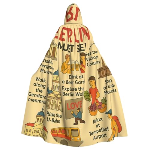 Berlin See Reiseführer Druck Erwachsene Kapuzenumhang Halloween Robe Kapuzenumhang Hexe Zauberer Cosplay Kostüme für Männer Frauen Berlin See Reiseführer Druck Erwachsene Kapuzenumhang Halloween Robe Kapuzenumhang Hexe Zauberer Cosplay Kostüme für Männer Frauen von DUWAA