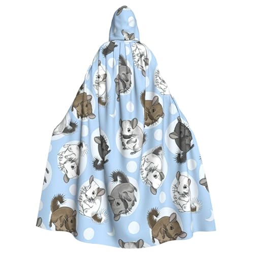Blauer Chinchillas und Mond-Aufdruck, Erwachsenen-Kapuzenumhang, Halloween-Robe, Kapuzenumhang, Hexen-Zauberer, Cosplay-Kostüme für Männer und Frauen Blauer Chinchillas und Mond-Aufdruck, Erwachsenen-Kapuzenumhang, Halloween-Robe, Kapuzenumhang, Hexen-Zauberer, Cosplay-Kostüme für Männer und Frauen von DUWAA