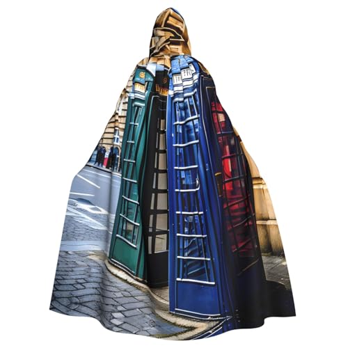 Britischer Telefonzelle Druck Erwachsene Kapuzenumhang Halloween Robe Kapuzenumhang Hexe Zauberer Cosplay Kostüme für Männer Frauen Britischer Telefonzelle Druck Erwachsene Kapuzenumhang Halloween Robe Kapuzenumhang Hexe Zauberer Cosplay Kostüme für Männer Frauen von DUWAA