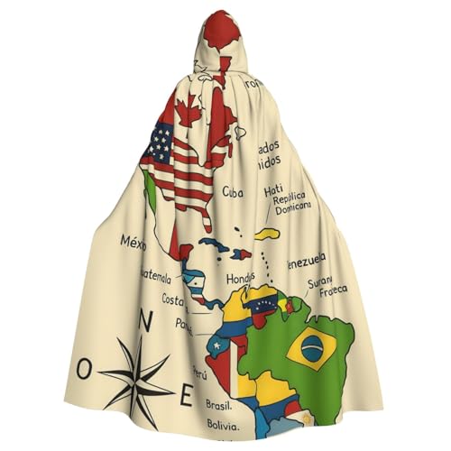 Bunte Karte von Amerikas Coun Druck, Erwachsenen-Kapuzenumhang, Halloween-Umhang, Hexen-Zauberer, Cosplay-Kostüme für Männer und Frauen Bunte Karte von Amerikas Coun Druck, Erwachsenen-Kapuzenumhang, Halloween-Umhang, Hexen-Zauberer, Cosplay-Kostüme für Männer und Frauen von DUWAA