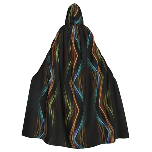 Bunte Linien, Kunstdruck, Erwachsenen-Kapuzenumhang, Halloween-Umhang, Hexen-Zauberer, Cosplay-Kostüme für Männer und Frauen Bunte Linien, Kunstdruck, Erwachsenen-Kapuzenumhang, Halloween-Umhang, Hexen-Zauberer, Cosplay-Kostüme für Männer und Frauen von DUWAA