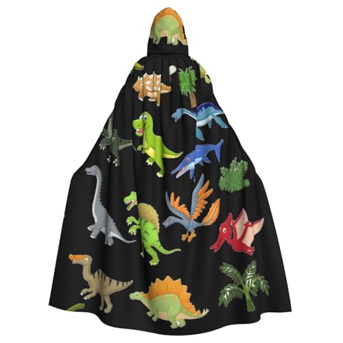 Cartoon-Dinosaurier-Bild-Druck, Erwachsenen-Kapuzenumhang, Halloween-Robe, Kapuzenumhang, Hexen-Zauberer, Cosplay-Kostüme für Männer und Frauen Cartoon-Dinosaurier-Bild-Druck, Erwachsenen-Kapuzenumhang, Halloween-Robe, Kapuzenumhang, Hexen-Zauberer, Cosplay-Kostüme für Männer und Frauen von DUWAA