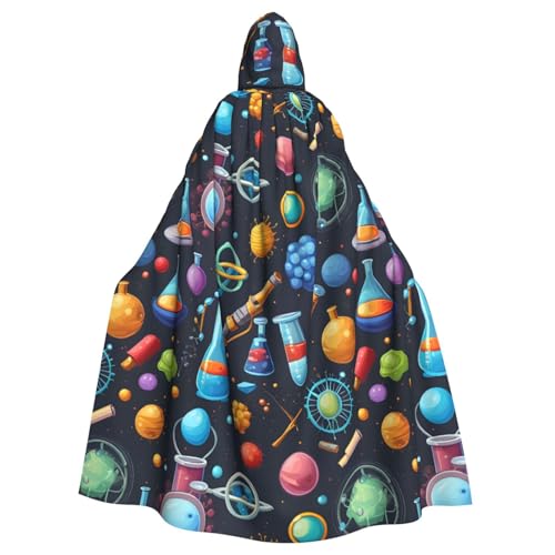 Cartoon-Wissenschafts-Themen-Druck, Erwachsenen-Umhang, Halloween-Robe, Kapuzenumhang, Hexen-Zauberer, Cosplay-Kostüme für Männer und Frauen Cartoon-Wissenschafts-Themen-Druck, Erwachsenen-Umhang, Halloween-Robe, Kapuzenumhang, Hexen-Zauberer, Cosplay-Kostüme für Männer und Frauen von DUWAA
